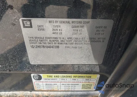 2008 Chevrolet Malibu Lt from USA, damaged, VIN 1G1ZH57B184247206